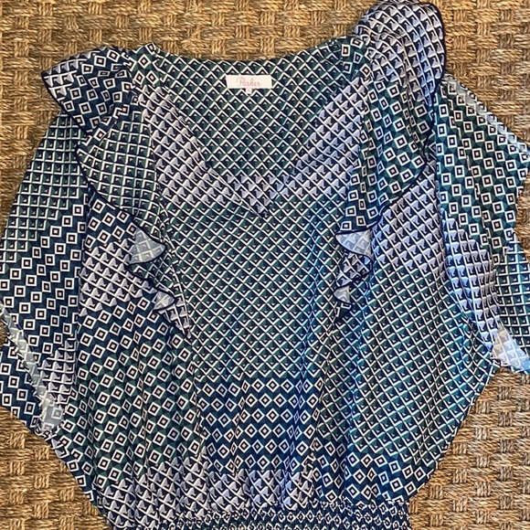 Parker Mini Dress geometric print w/ cinched waist sz Small - Picture 6 of 11